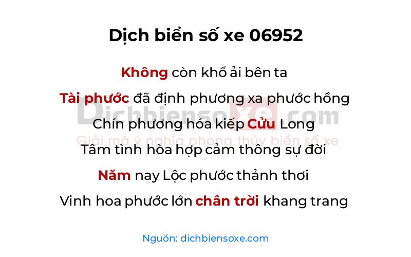 Dịch thơ biển số 06952