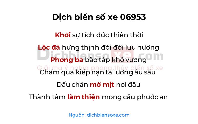 Dịch thơ biển số 06953