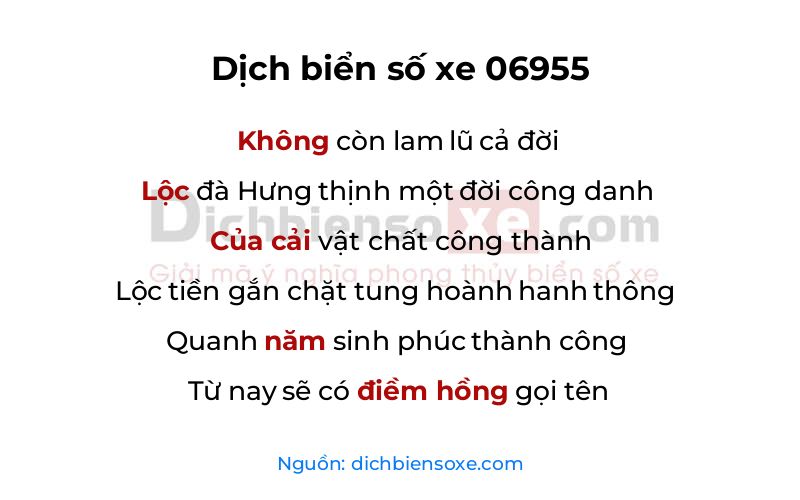 Dịch thơ biển số 06955