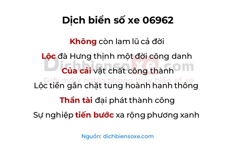 Dịch thơ biển số 06962