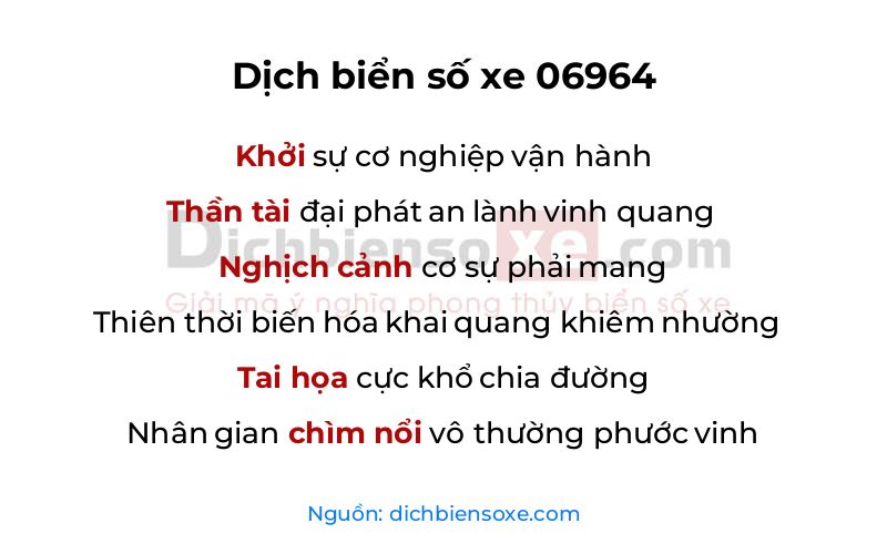 Dịch thơ biển số 06964