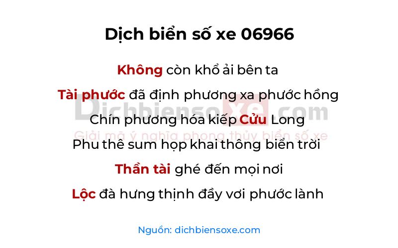 Dịch thơ biển số 06966