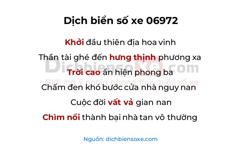 Dịch thơ biển số 06972