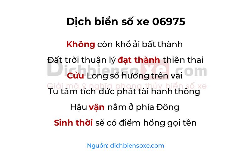 Dịch thơ biển số 06975