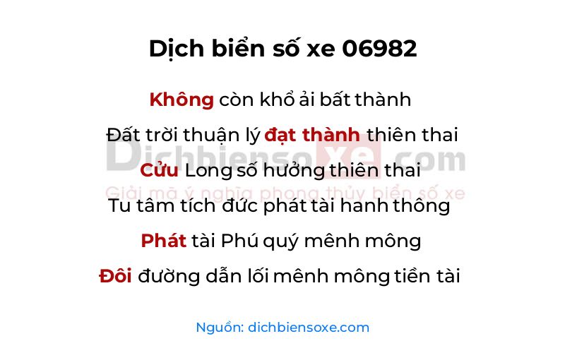 Dịch thơ biển số 06982