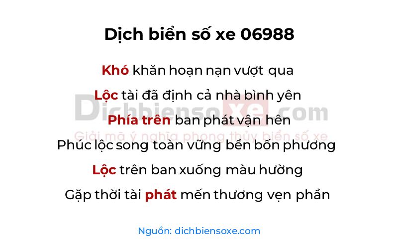 Dịch thơ biển số 06988