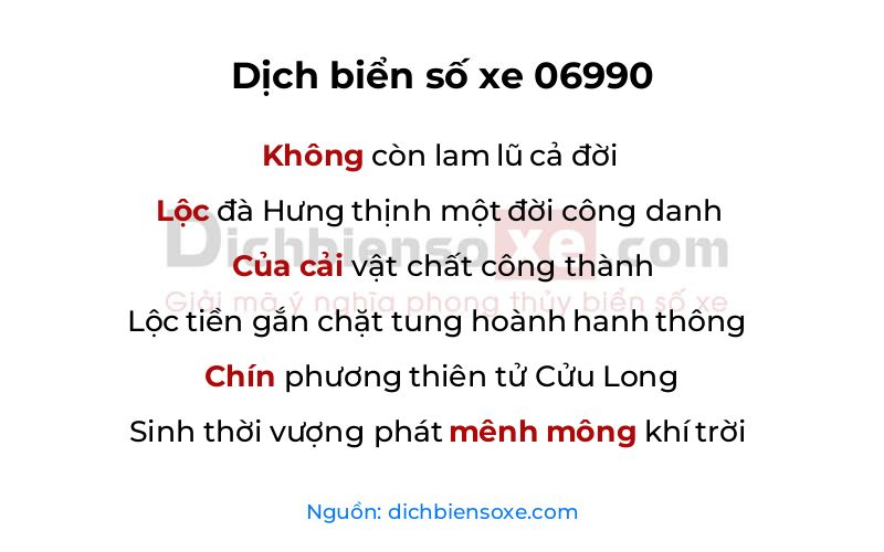 Dịch thơ biển số 06990