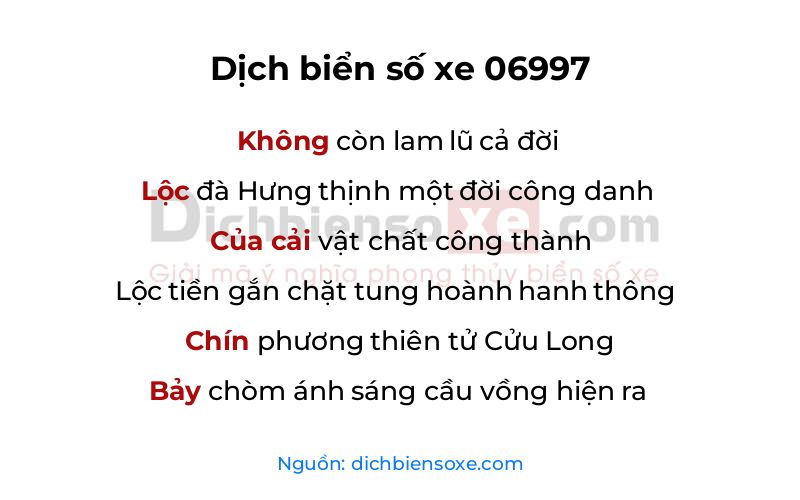 Dịch thơ biển số 06997