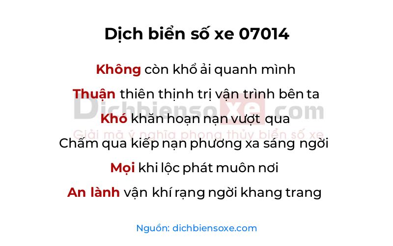Dịch thơ biển số 07014