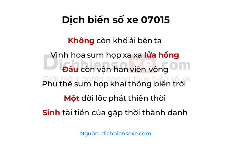 Dịch thơ biển số 07015
