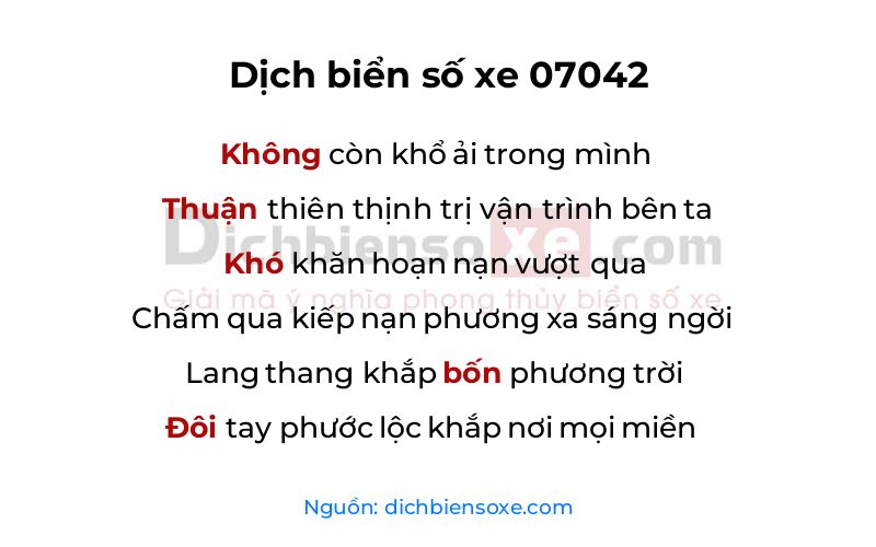 Dịch thơ biển số 07042