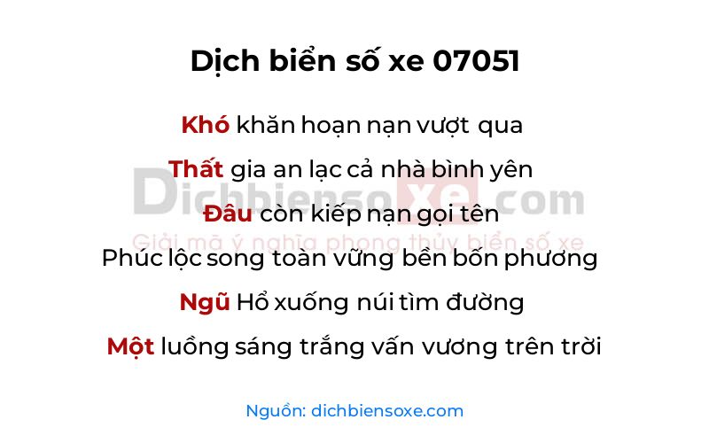 Dịch thơ biển số 07051