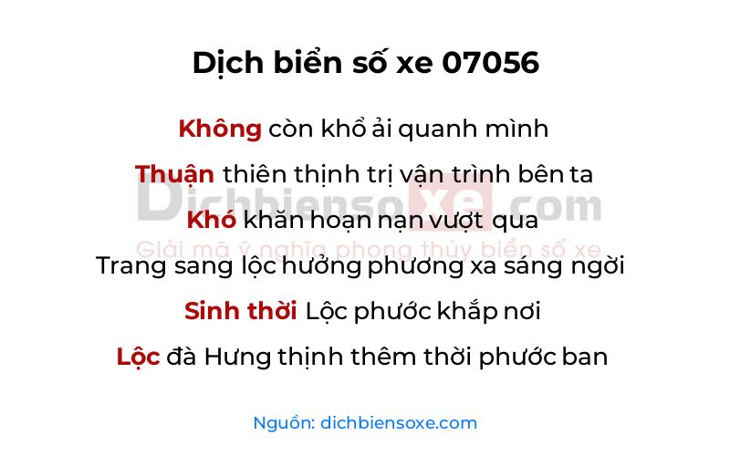 Dịch thơ biển số 07056