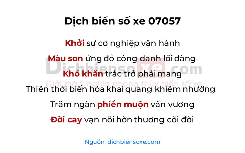 Dịch thơ biển số 07057