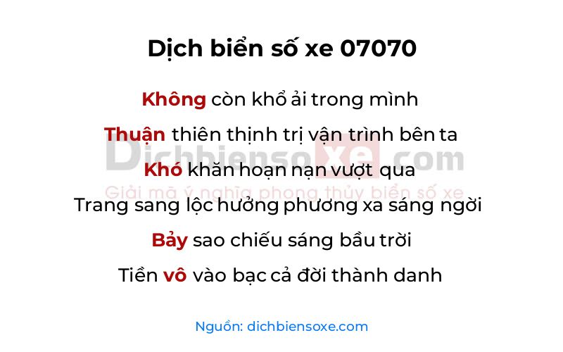 Dịch thơ biển số 07070