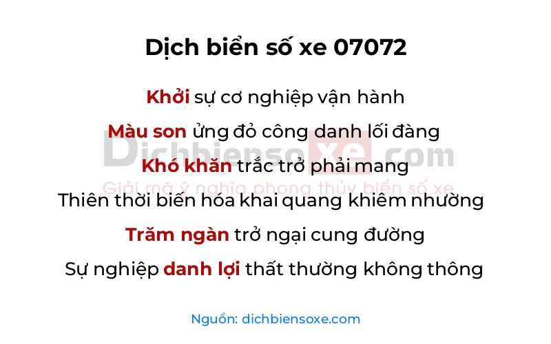 Dịch thơ biển số 07072