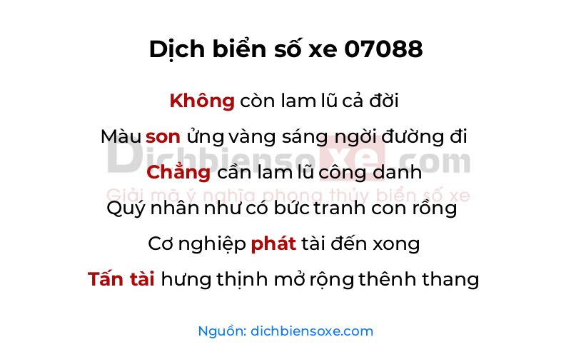Dịch thơ biển số 07088
