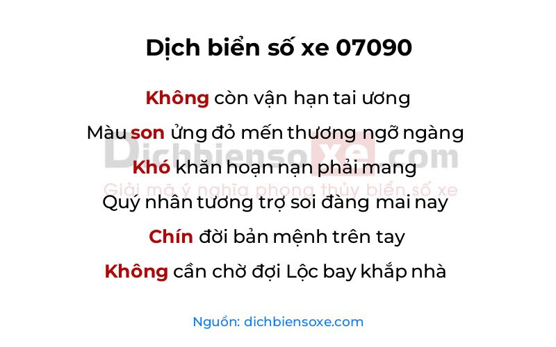 Dịch thơ biển số 07090