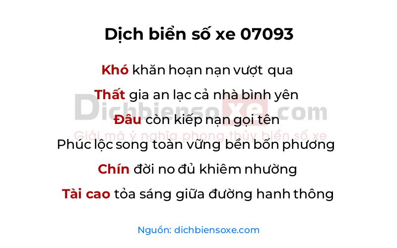 Dịch thơ biển số 07093