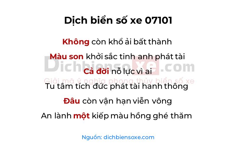 Dịch thơ biển số 07101
