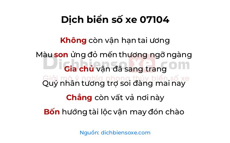 Dịch thơ biển số 07104