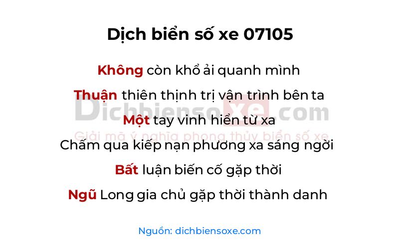 Dịch thơ biển số 07105