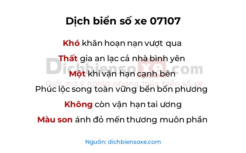 Dịch thơ biển số 07107