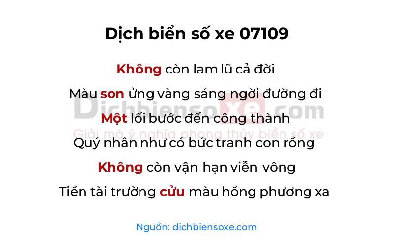 Dịch thơ biển số 07109