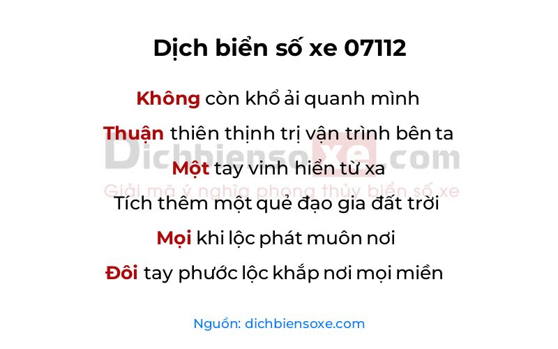 Dịch thơ biển số 07112