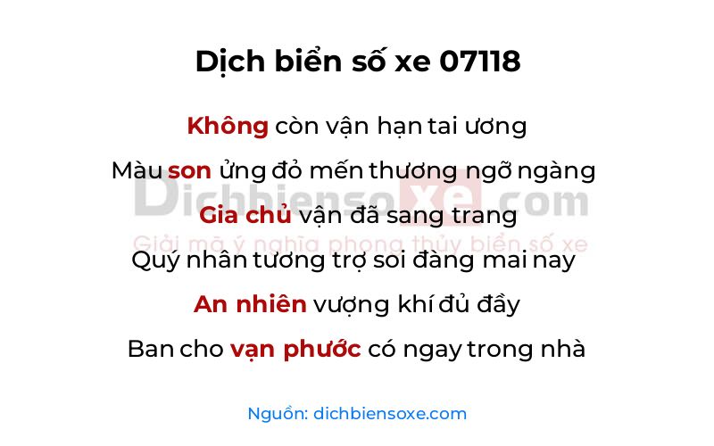 Dịch thơ biển số 07118