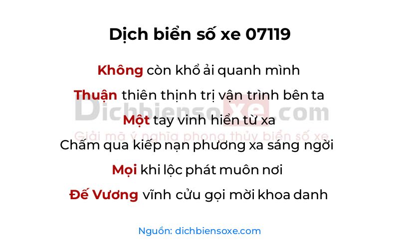 Dịch thơ biển số 07119