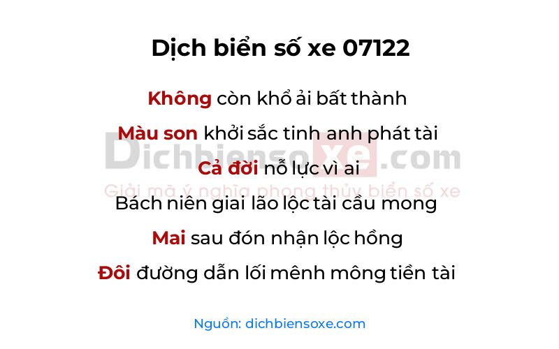 Dịch thơ biển số 07122
