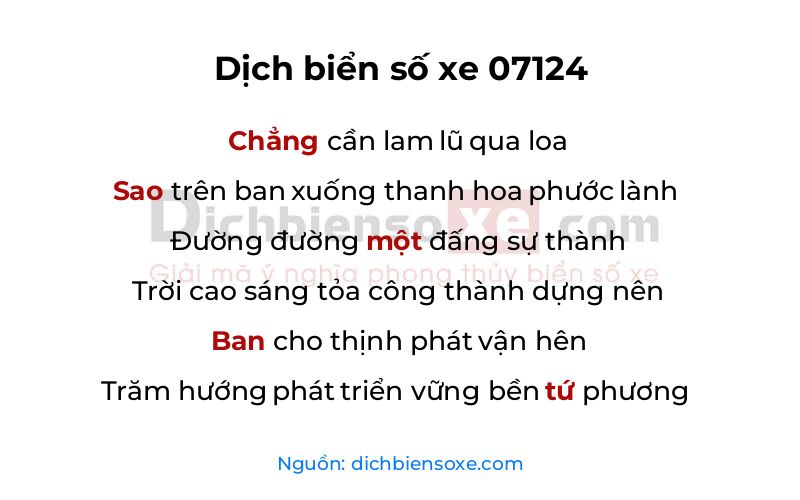 Dịch thơ biển số 07124