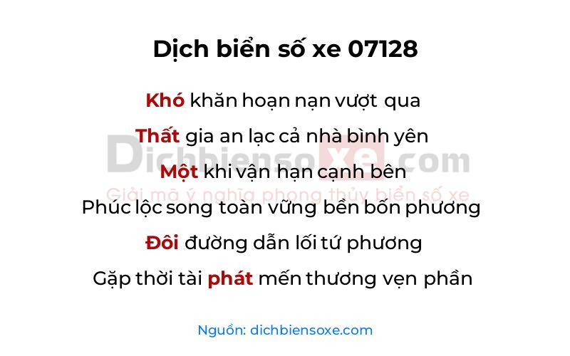 Dịch thơ biển số 07128