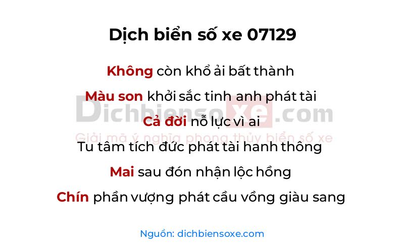 Dịch thơ biển số 07129