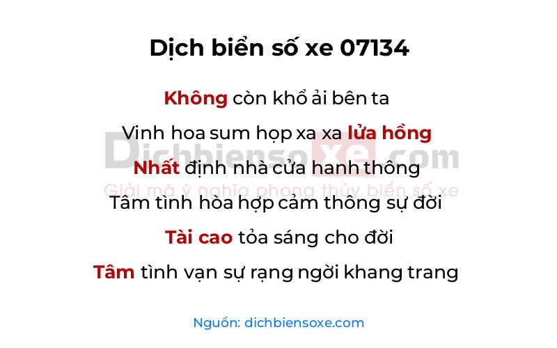 Dịch thơ biển số 07134