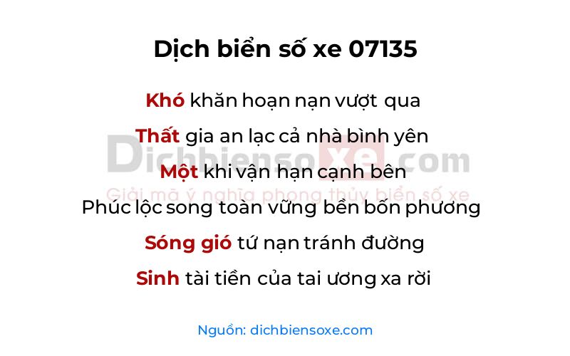 Dịch thơ biển số 07135