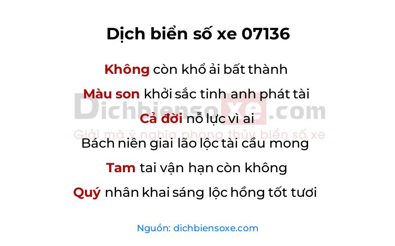 Dịch thơ biển số 07136
