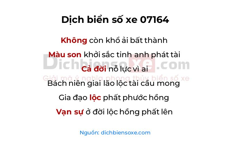 Dịch thơ biển số 07164