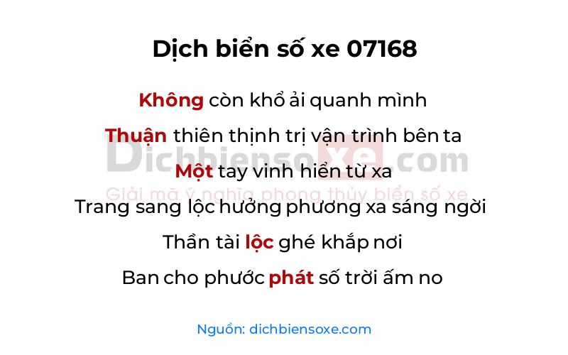 Dịch thơ biển số 07168