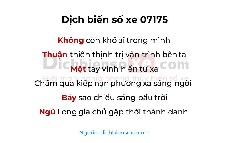 Dịch thơ biển số 07175