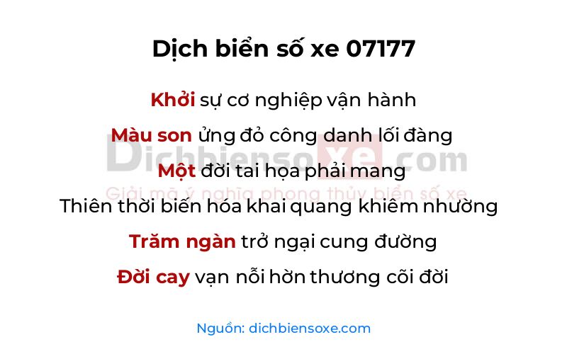 Dịch thơ biển số 07177