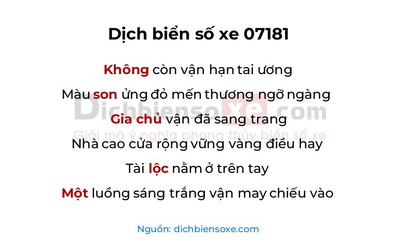 Dịch thơ biển số 07181