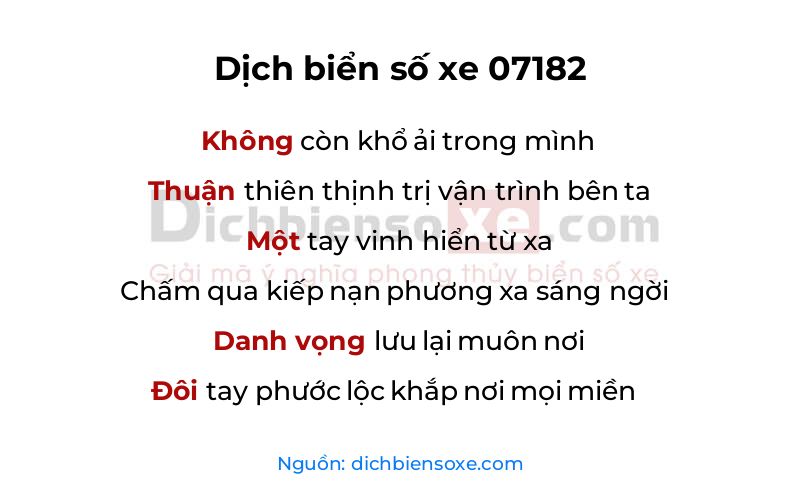 Dịch thơ biển số 07182