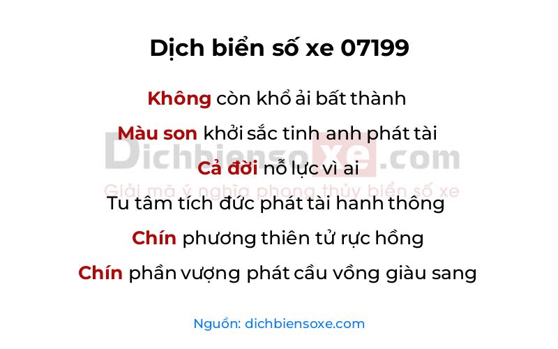 Dịch thơ biển số 07199