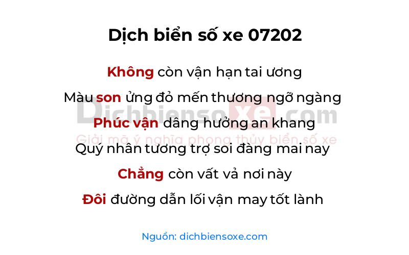 Dịch thơ biển số 07202