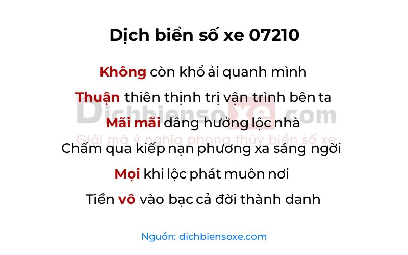 Dịch thơ biển số 07210
