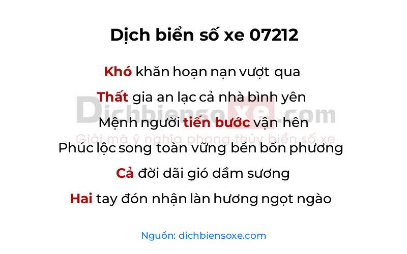 Dịch thơ biển số 07212