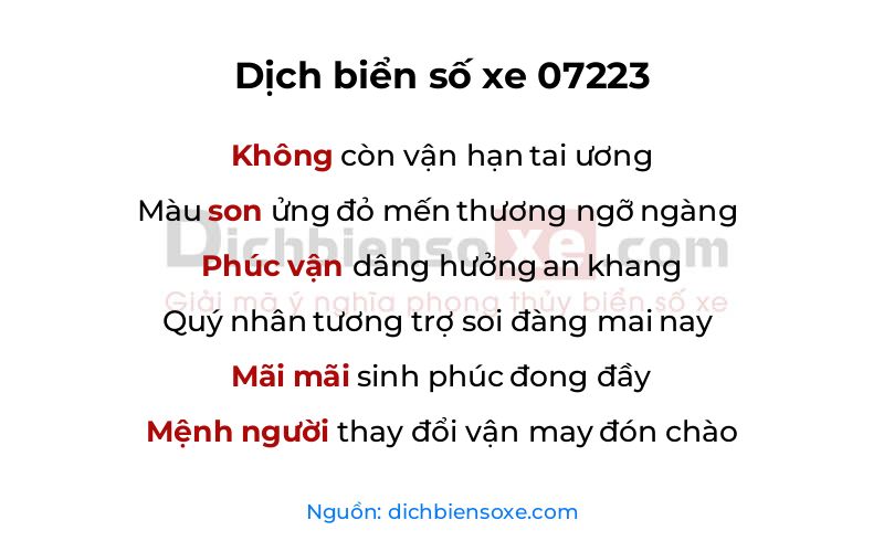 Dịch thơ biển số 07223