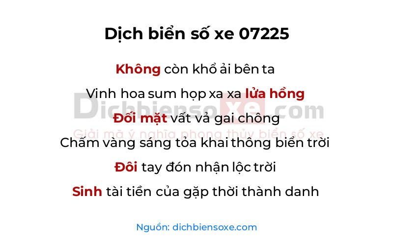 Dịch thơ biển số 07225